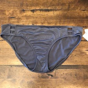 Athleta bikini bottoms. NWT- size Large dark grey